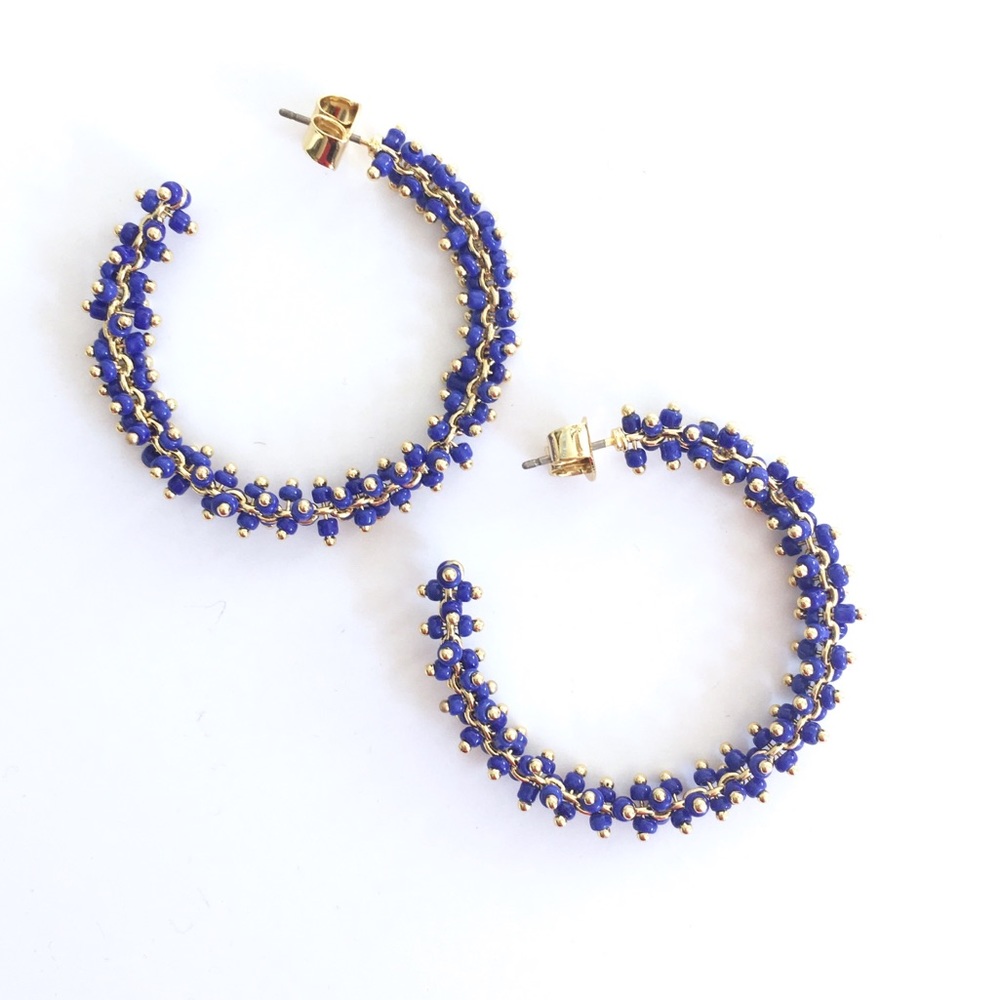 J. Crew Beaded Hoop Earrings